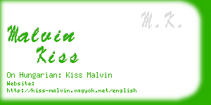 malvin kiss business card